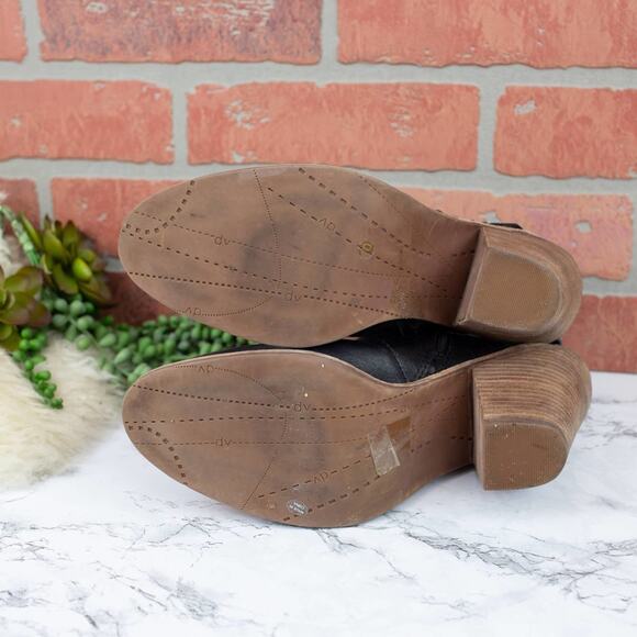 Dolce Vita Black Leather Buckle Slingback Exposed Ankle Boots 10 Women's - Picture 7 of 7